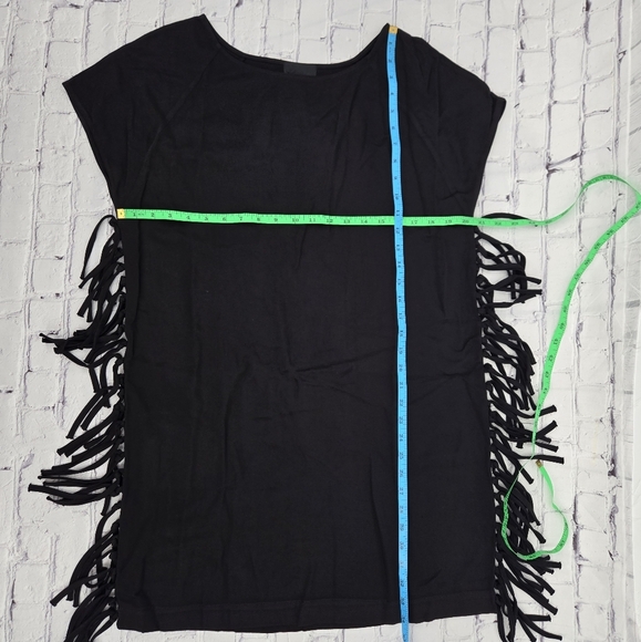 Little Black Fringe LUMIERE Dress SIZE:Large - Picture 4 of 8